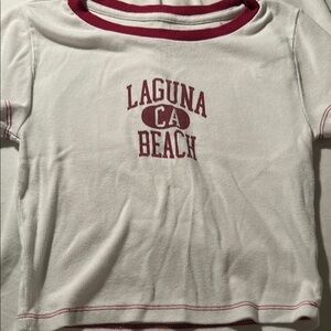 Aeropostale White and Red Crop Top